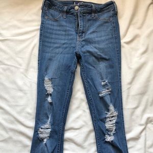 ripped jean leggings